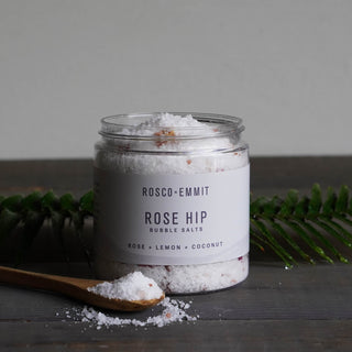 Lavender Citrus Bubble Salts. A relaxing bubble bath with mineral salts, essential oils, coconut oil, Rose petals and Calendula petals.