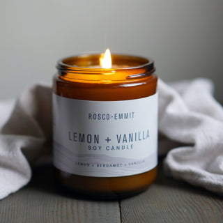 Lemon + Vanilla Soy Candle 8oz
