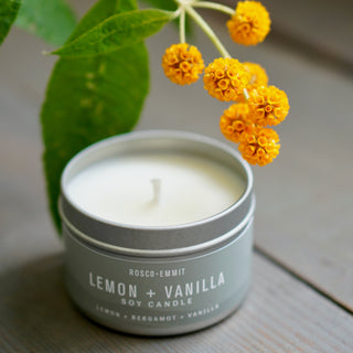 Lemon + Vanilla Soy Candle 4oz